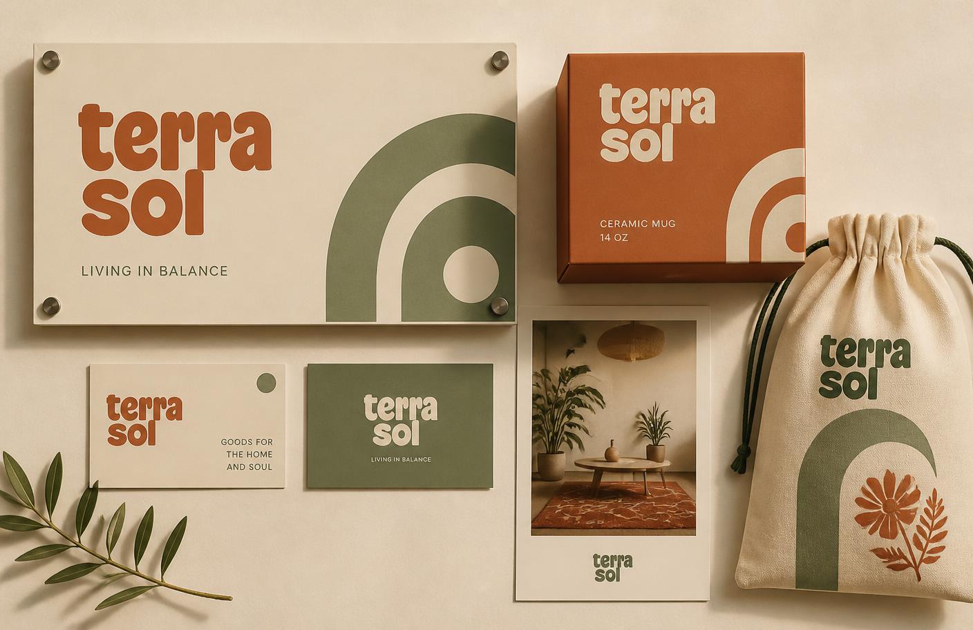 Brand applications using a custom rounded typeface across signage and packaging